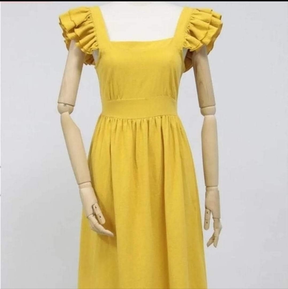 Boho ruffle sleeve dress size small new in package - Picture 2 of 3